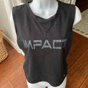 Jillian Michaels Impact Black Sleeveless Sweatshirt Athletic Top Small